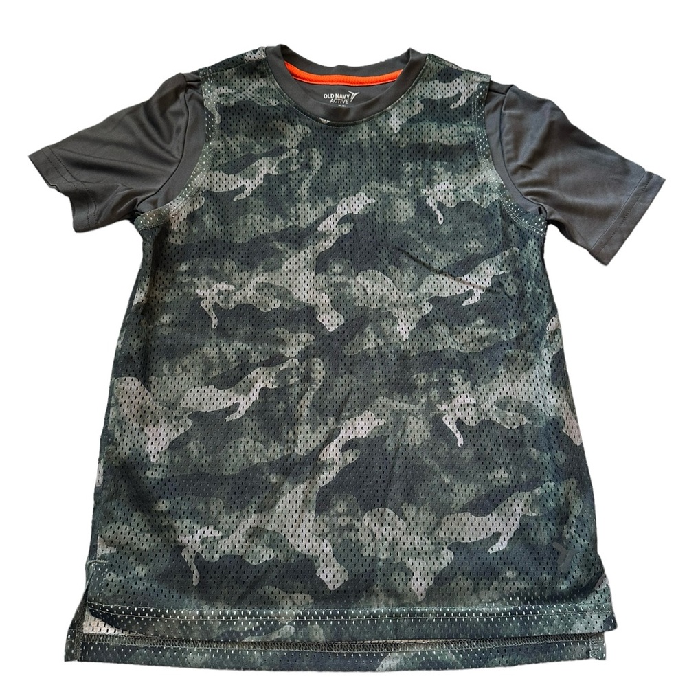 Old Navy Active Green Gray Camouflage Tee Shirt